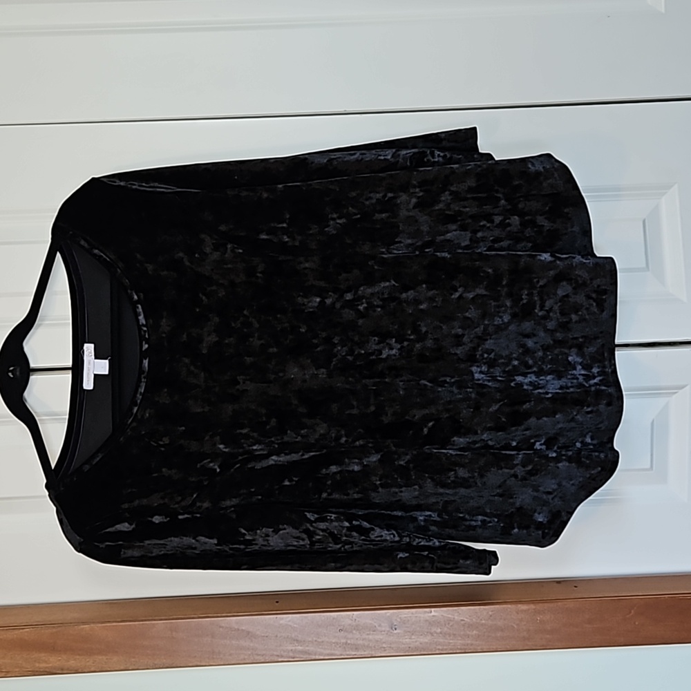 Westport 1962 large black crush velvet blouse.